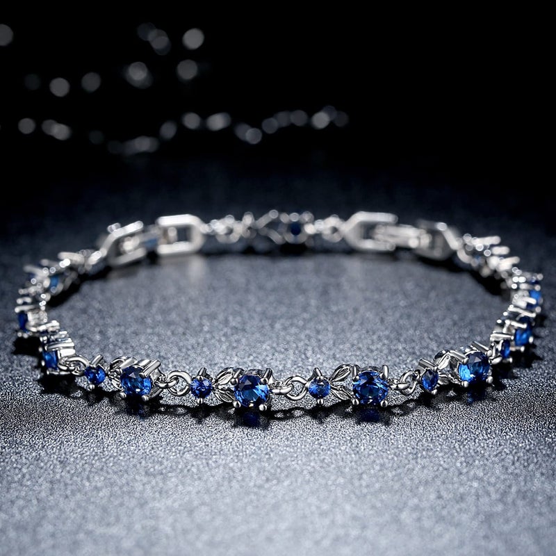 WOSTU 14K White Gold Plated 3mm Cubic Zirconia Classic Tennis Bracelet | Gold Bracelets for Women | Size 6.5-7.5 Inch - Image 4